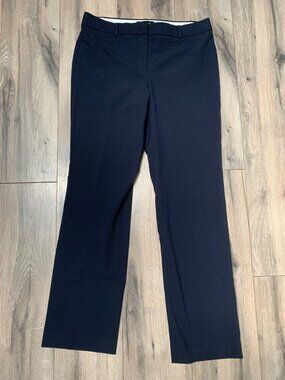 Talbots Womens Navy Dress Pants Size 8 Flat Front Straight Leg Polyester Blend